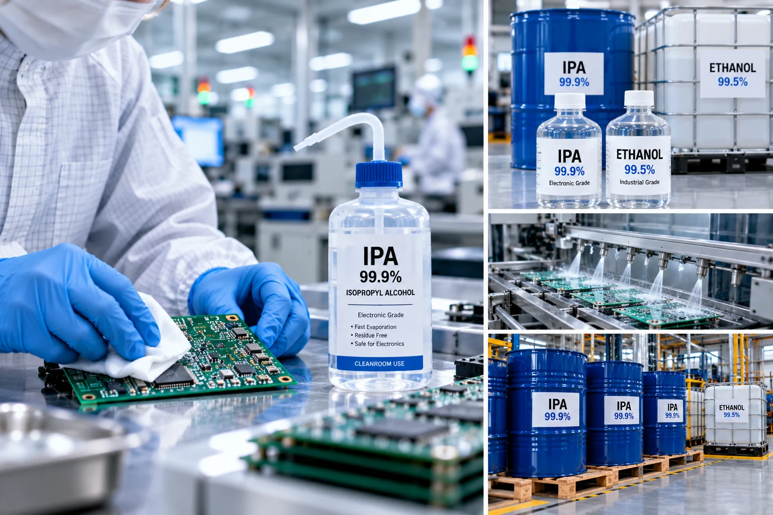ทำไม Isopropyl Alcohol (IPA) 99.9% จึงเป็นสารเช็ดทำความสะอาดมาตรฐานในโรงงานชิ้นส่วนอิเล็กทรอนิกส์