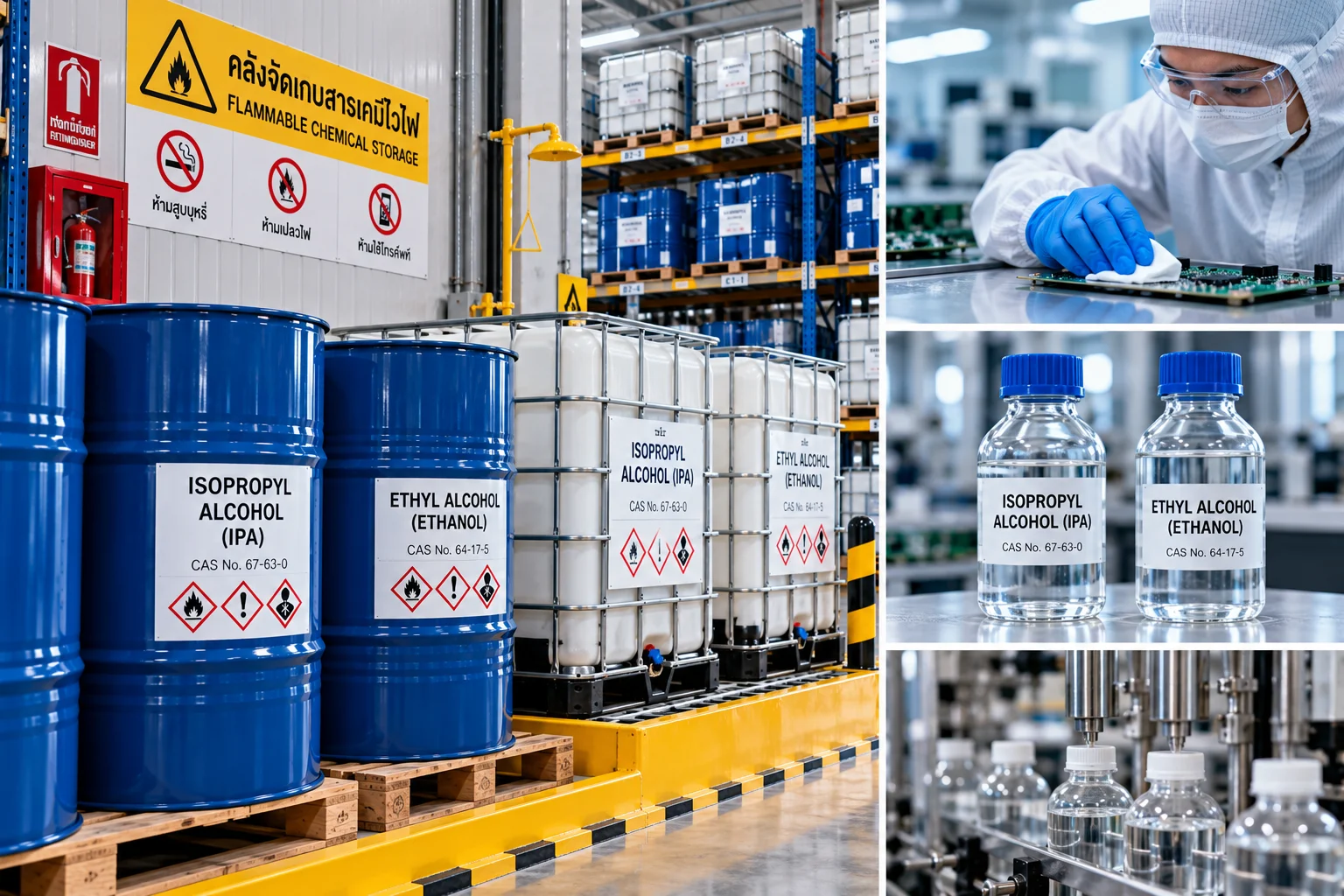 เปรียบเทียบ Isopropyl Alcohol (IPA) และ Ethyl Alcohol (Ethanol) การเลือกใช้ให้ตรงมาตรฐานอุตสาหกรรม